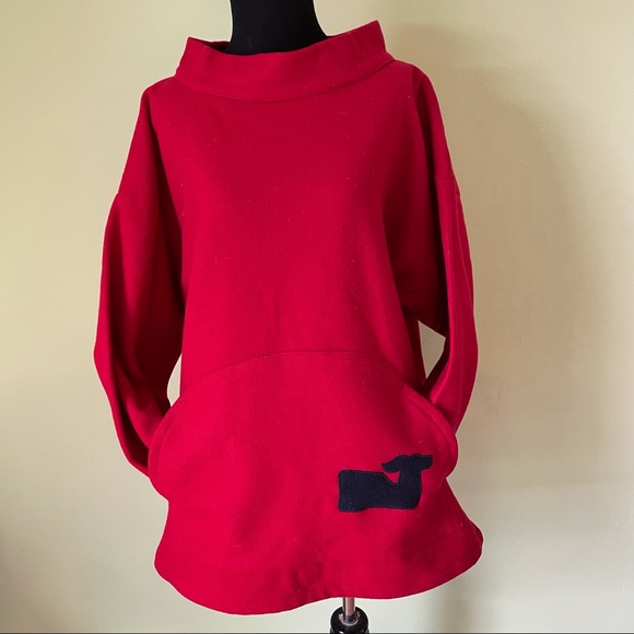 VINTAGE SEA SHELL DESIGNS RED WHALE APPLIQUE WOOL PULLOVER TOP SIZE MEDIUM RARE - Picture 1 of 8